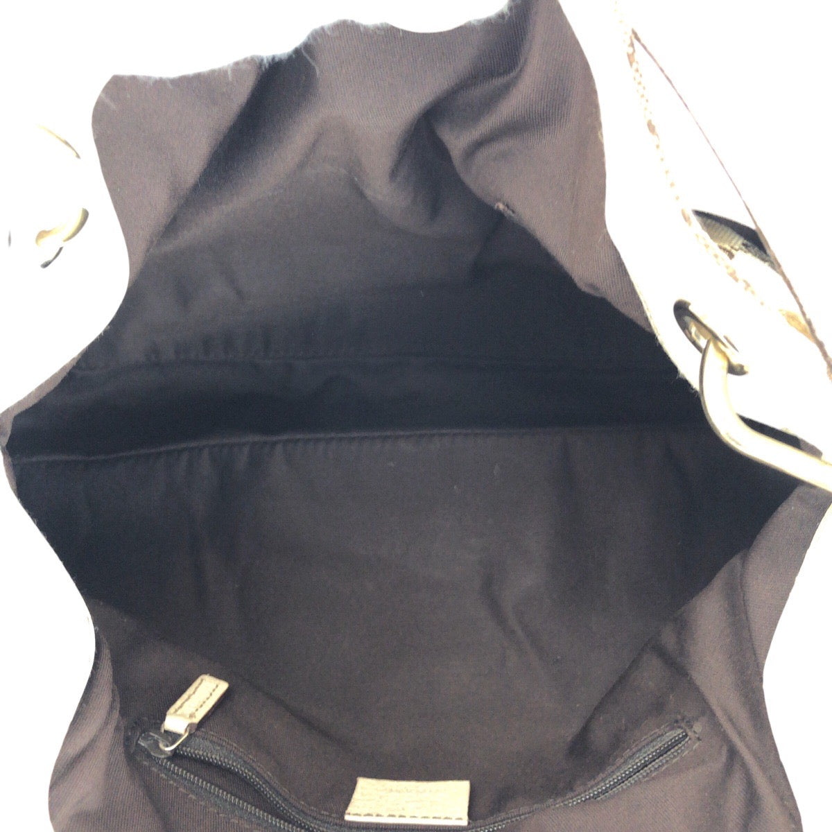 14331
GUCCI グッチ ブラウン ホワイト ゴールド金具 GGキャンバス / レザー 121023 トートバッグ ショルダーバッグ  レディース