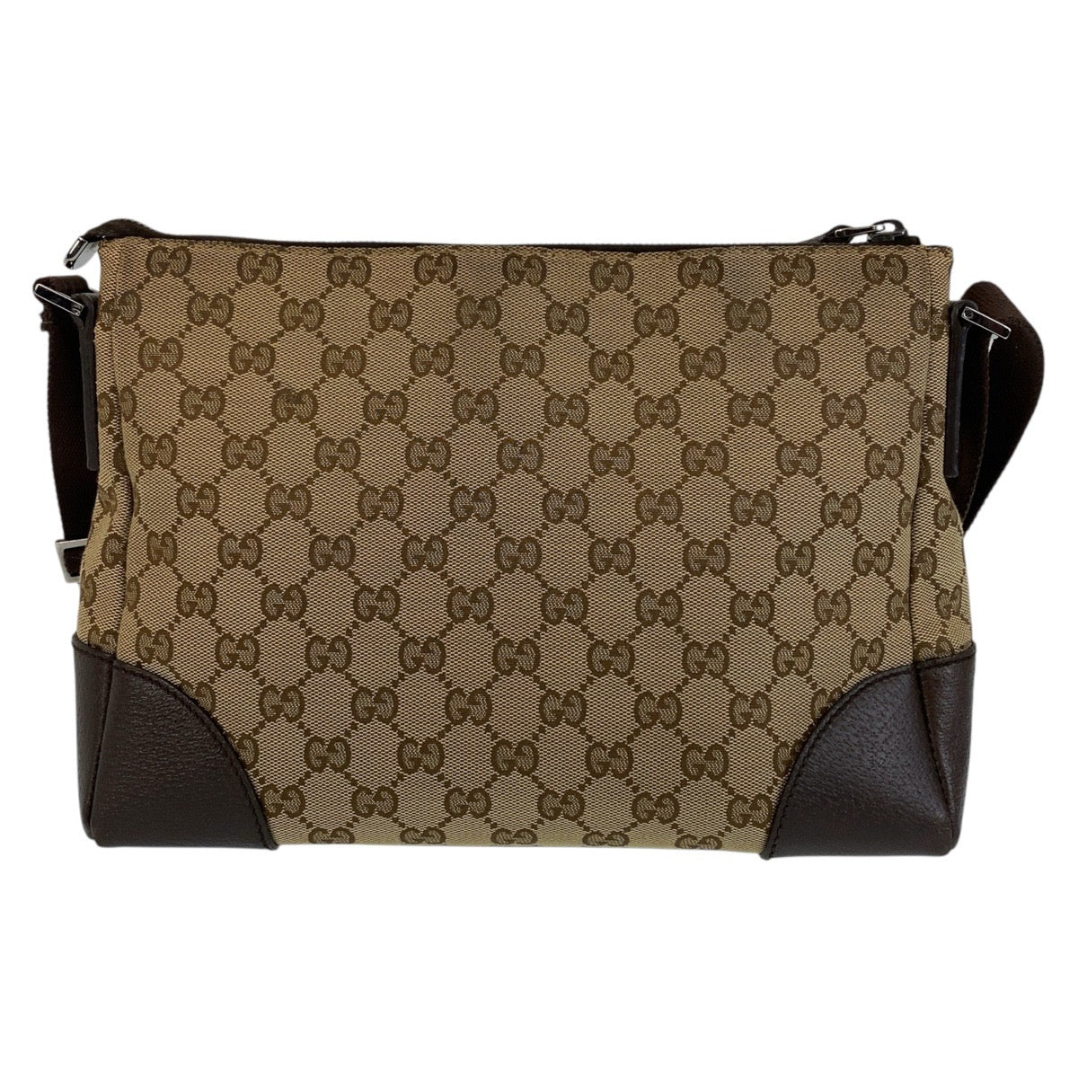 14332
GUCCI グッチ ブラウン GGキャンバス / レザー 114273 斜め掛け ショルダーバッグ メッセンジャーバッグ  レディース