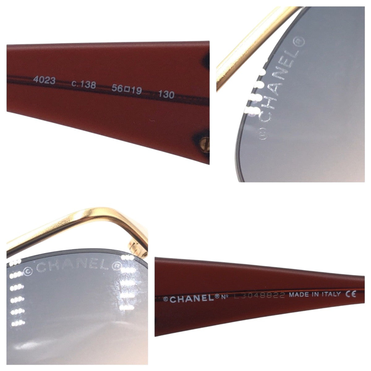 CHANEL シャネル ヴィンテージ ココマーク ゴールド ブラウン ブルー メタル 4023 c.138 5619 130 サングラス スクエア  レディース