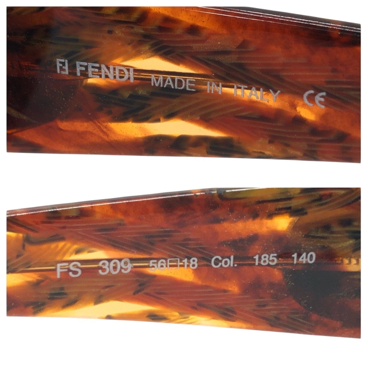 FENDI フェンディ ヴィンテージ ブラウン ゴールド プラスチック FS 309 5618 col.185 140 サングラス バタフライ  レディース