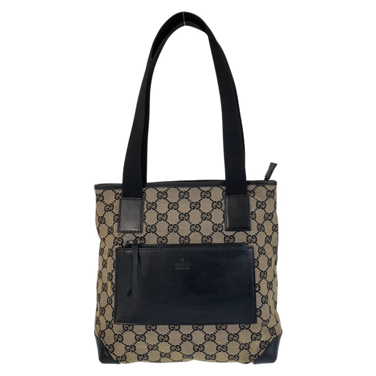14333
GUCCI グッチ ブラック 黒 グレー GGキャンバス / レザー 190402 トートバッグ ショルダーバッグ  レディース