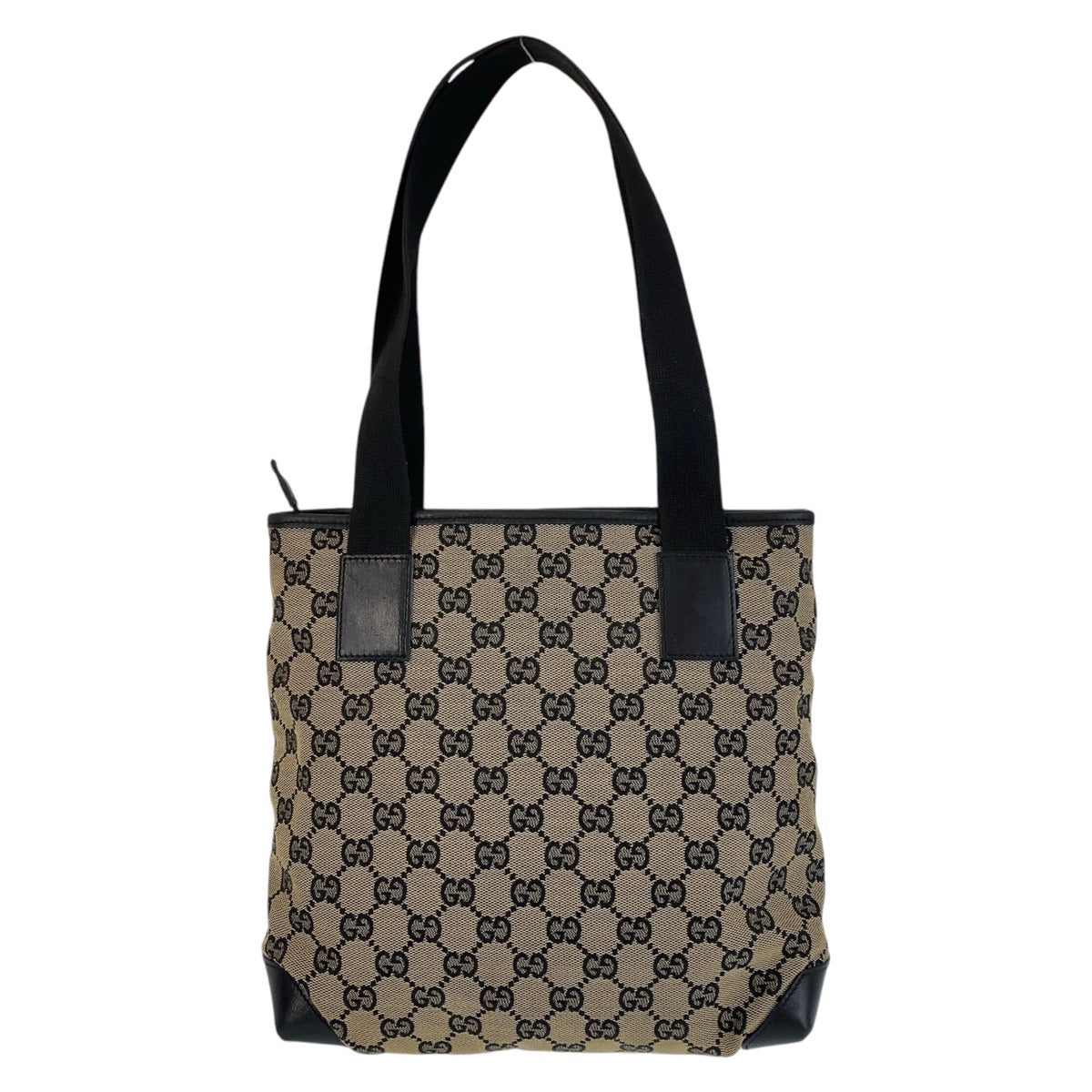 14333
GUCCI グッチ ブラック 黒 グレー GGキャンバス / レザー 190402 トートバッグ ショルダーバッグ  レディース