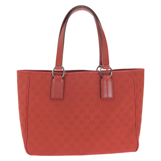 14335
GUCCI グッチ レッド シルバー金具 GGキャンバス / レザー 113017 トートバッグ ショルダーバッグ  レディース