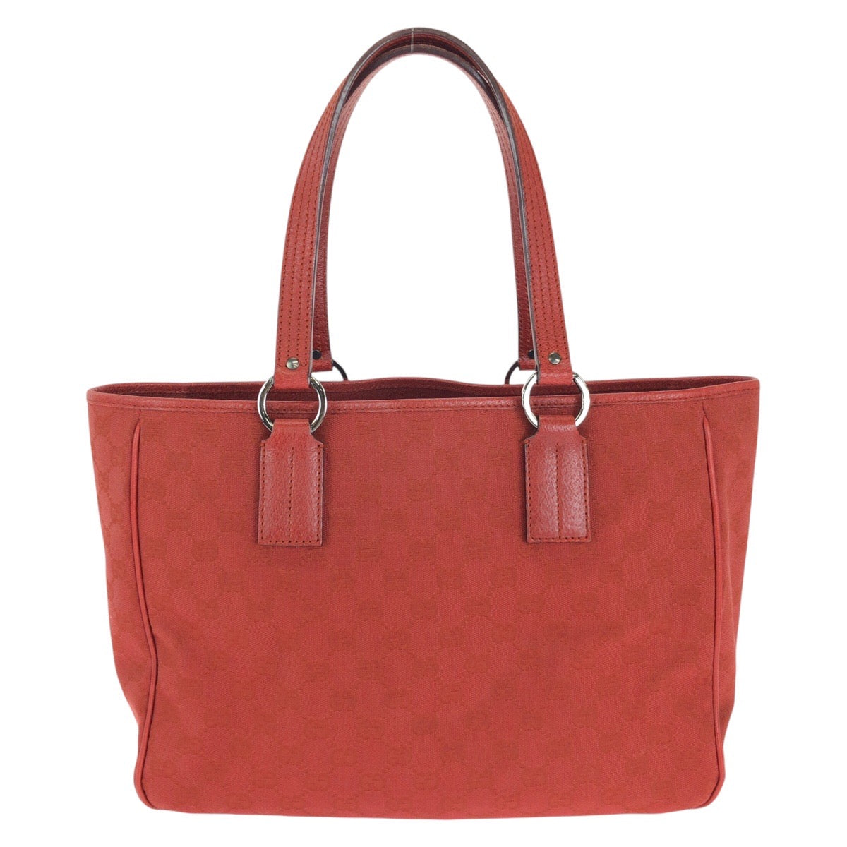 14335
GUCCI グッチ レッド シルバー金具 GGキャンバス / レザー 113017 トートバッグ ショルダーバッグ  レディース