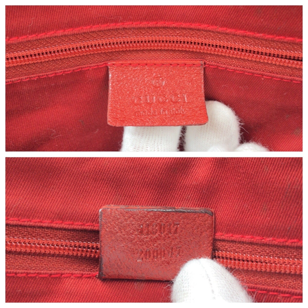 14335
GUCCI グッチ レッド シルバー金具 GGキャンバス / レザー 113017 トートバッグ ショルダーバッグ  レディース