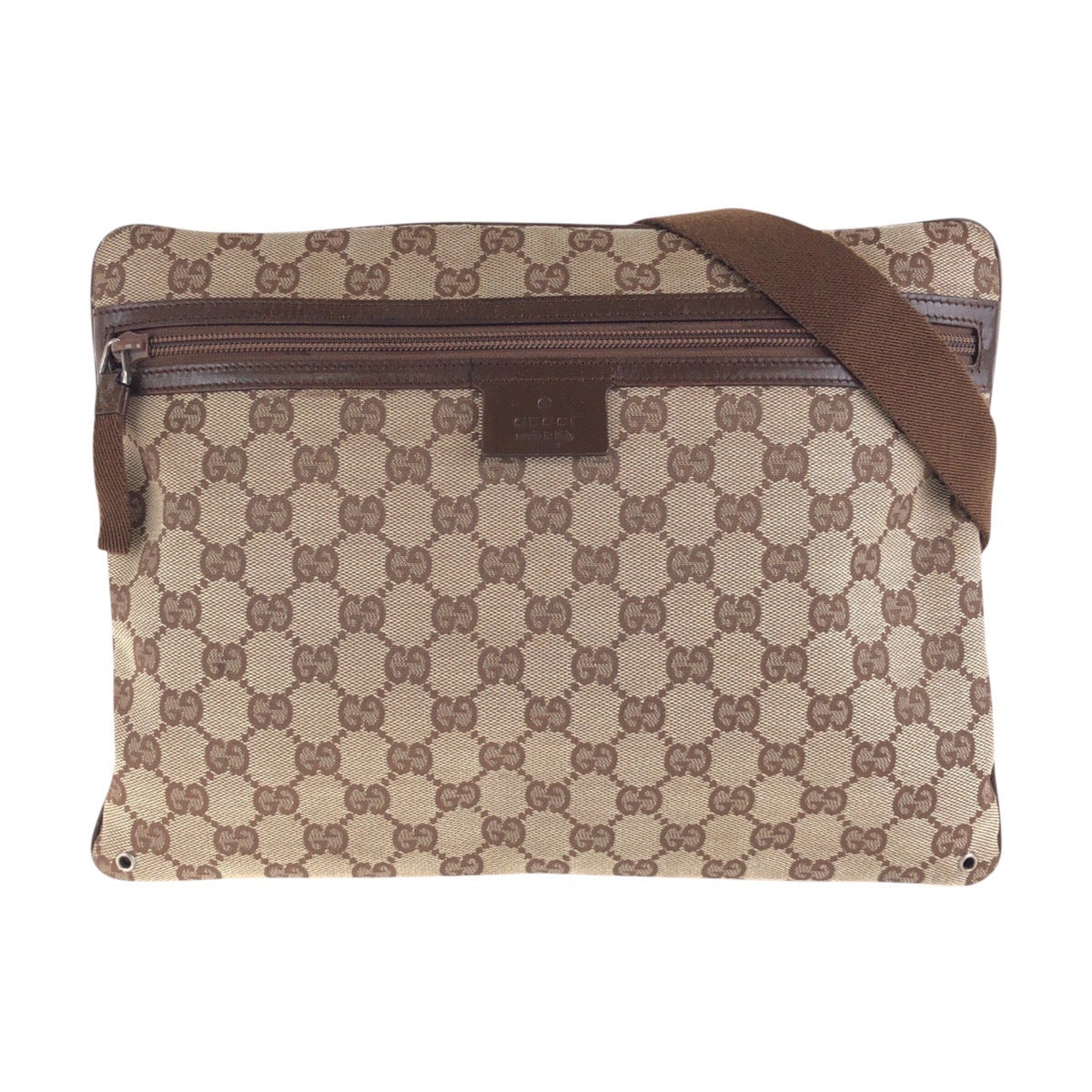 14336
GUCCI グッチ ベージュ シルバー金具 GGキャンバス / レザー 90476 斜め掛け ショルダーバッグ 男女兼用  レディース