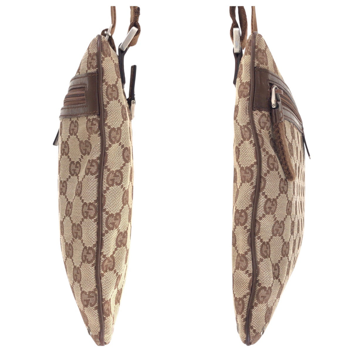 14336
GUCCI グッチ ベージュ シルバー金具 GGキャンバス / レザー 90476 斜め掛け ショルダーバッグ 男女兼用  レディース