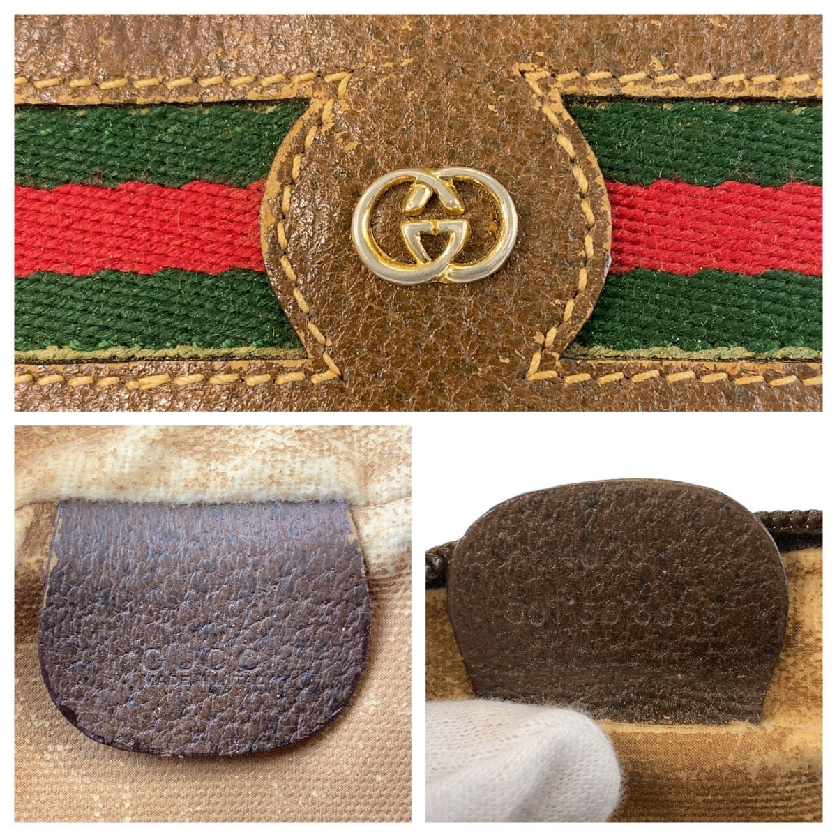 14337
GUCCI グッチ シェリーライン ブラウン ベージュ ゴールド金具 GGスプリームキャンバス / レザー 4023 ショルダーバッグ ポシェット  レディース