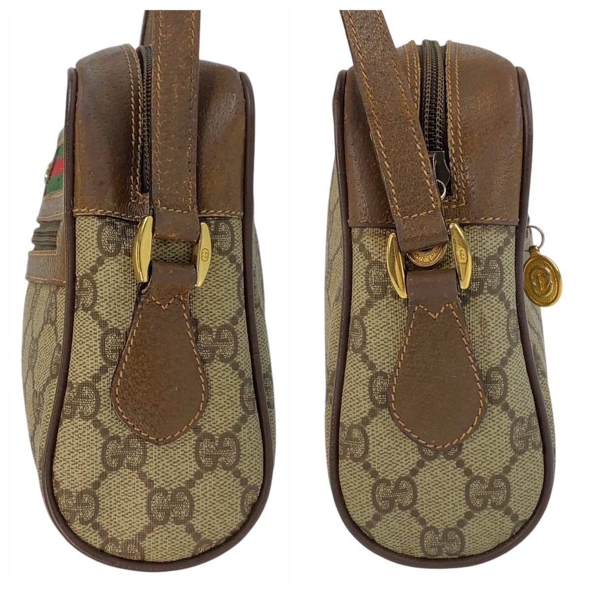 14337
GUCCI グッチ シェリーライン ブラウン ベージュ ゴールド金具 GGスプリームキャンバス / レザー 4023 ショルダーバッグ ポシェット  レディース