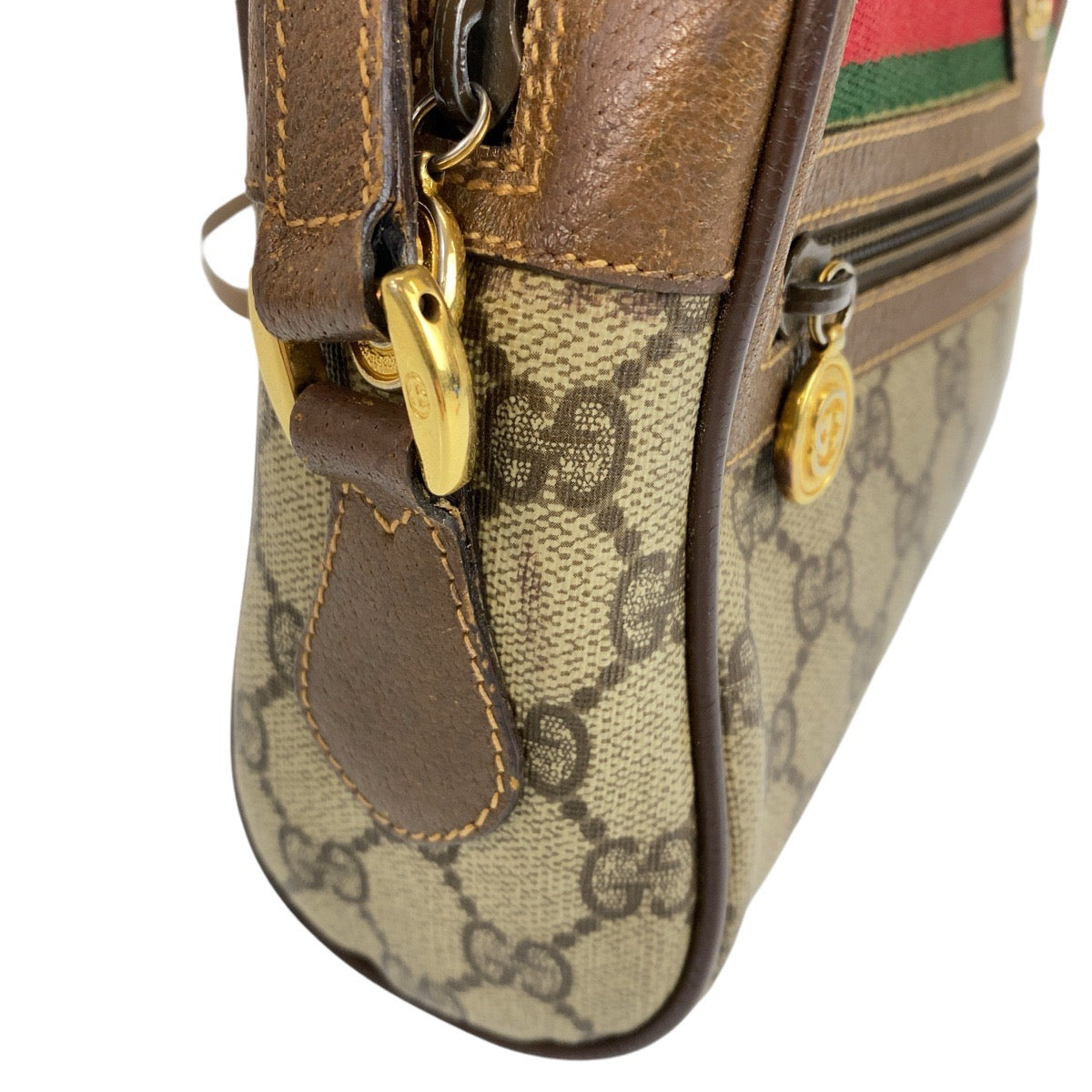 14337
GUCCI グッチ シェリーライン ブラウン ベージュ ゴールド金具 GGスプリームキャンバス / レザー 4023 ショルダーバッグ ポシェット  レディース
