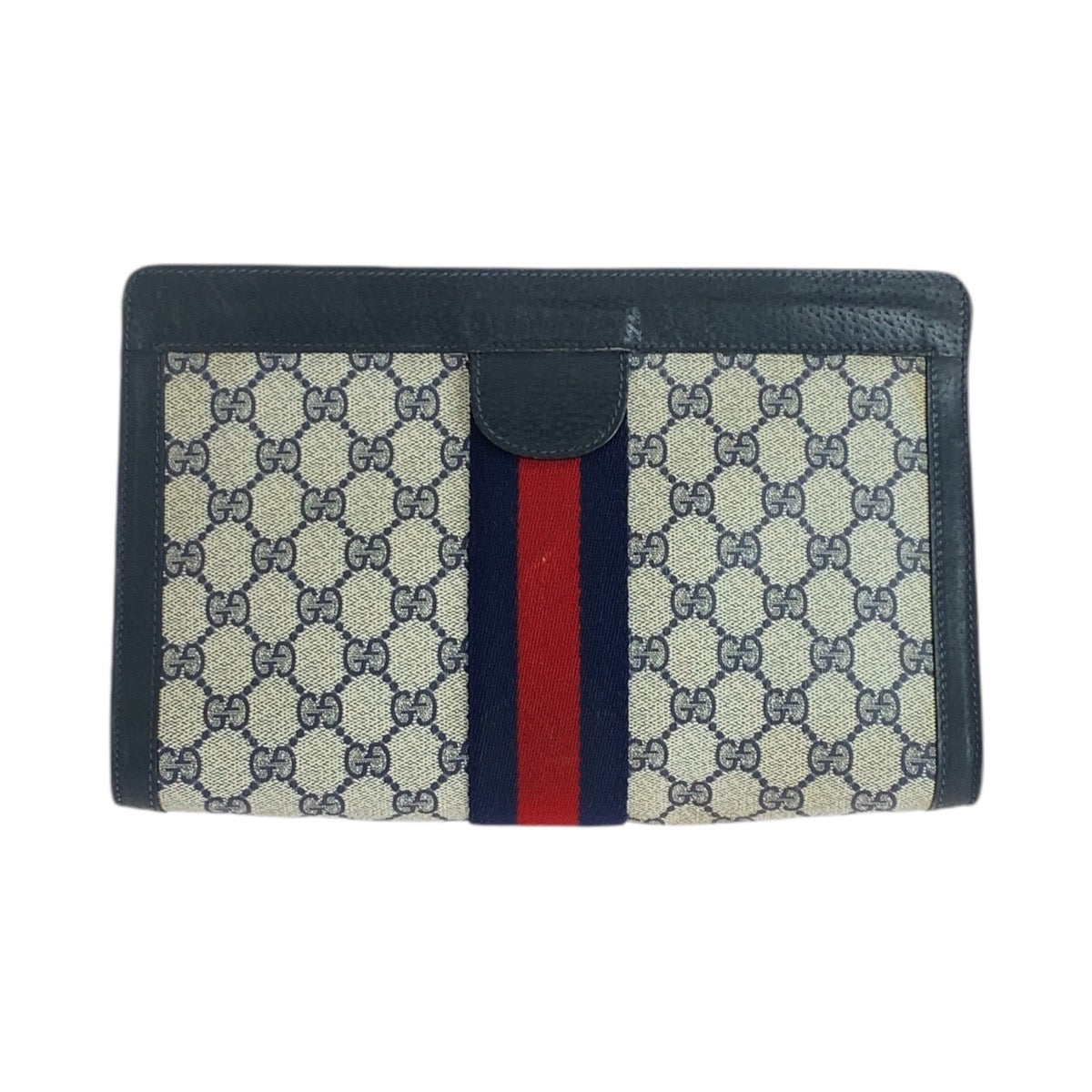 14339
GUCCI グッチ ヴィンテージ シェリーライン オールドグッチ ネイビー マルチカラー GGスプリームキャンバス / レザー 89 01 002 クラッチバッグ セカンドバッグ  メンズ