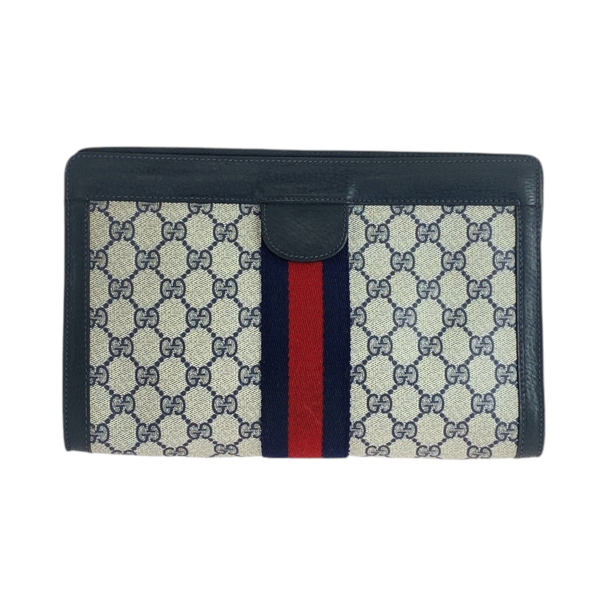 14339
GUCCI グッチ ヴィンテージ シェリーライン オールドグッチ ネイビー マルチカラー GGスプリームキャンバス / レザー 89 01 002 クラッチバッグ セカンドバッグ  メンズ