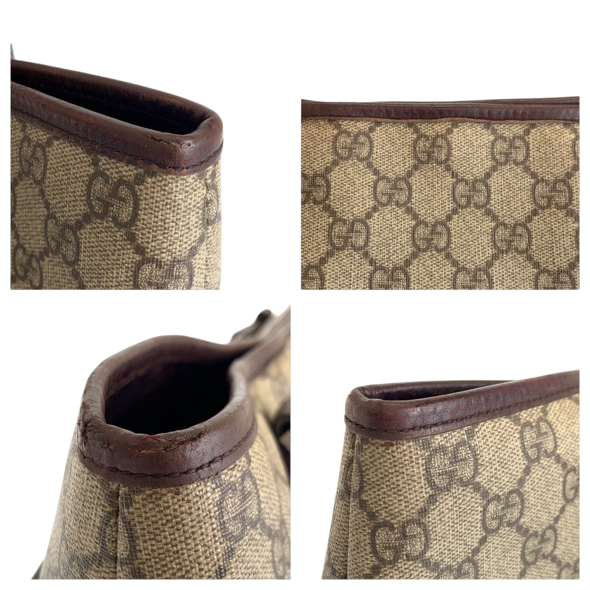 14342
GUCCI グッチ ブラウン ベージュ シルバー金具 GGスプリームキャンバス 204990 トートバッグ ショルダーバッグ  レディース