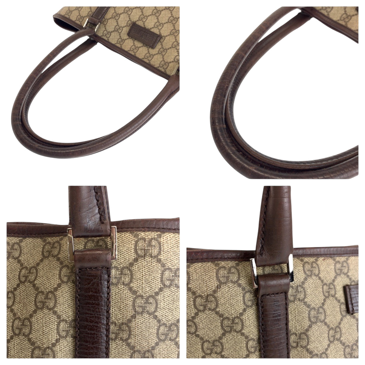 14342
GUCCI グッチ ブラウン ベージュ シルバー金具 GGスプリームキャンバス 204990 トートバッグ ショルダーバッグ  レディース