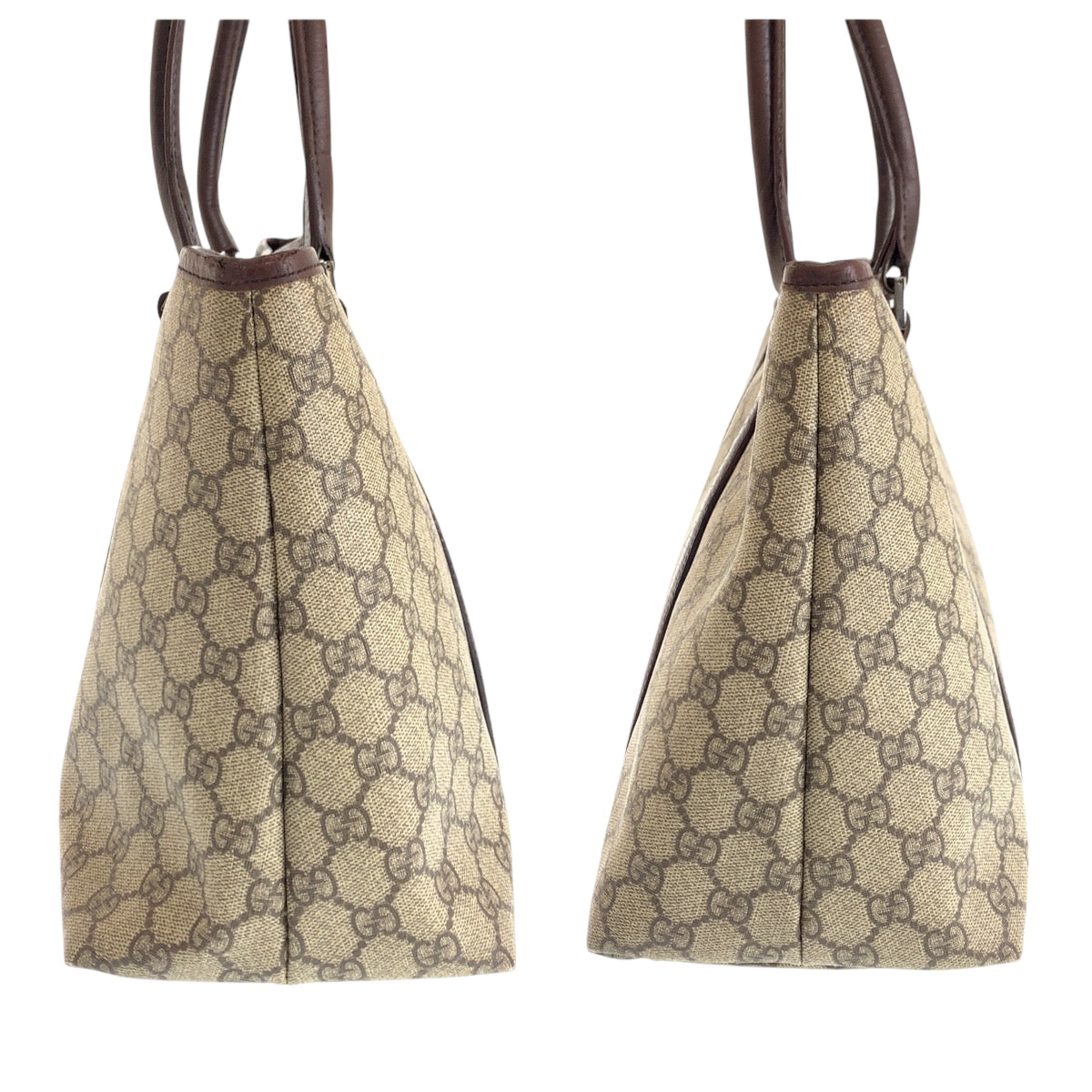 14342
GUCCI グッチ ブラウン ベージュ シルバー金具 GGスプリームキャンバス 204990 トートバッグ ショルダーバッグ  レディース