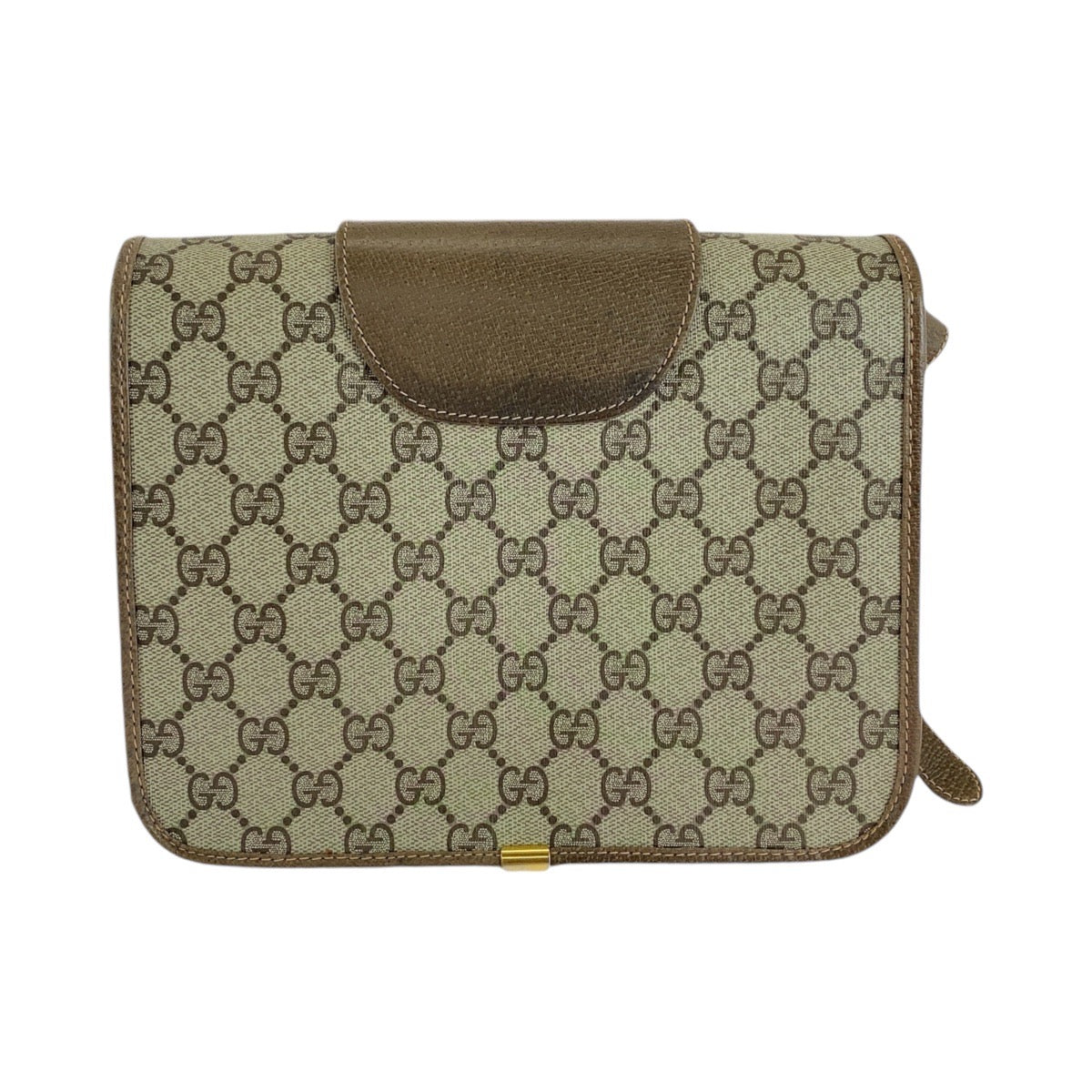 13858
GUCCI グッチ ヴィンテージ オールドグッチ ブラウン ゴールド金具 GGキャンバス / レザー 斜め掛け ショルダーバッグ  レディース