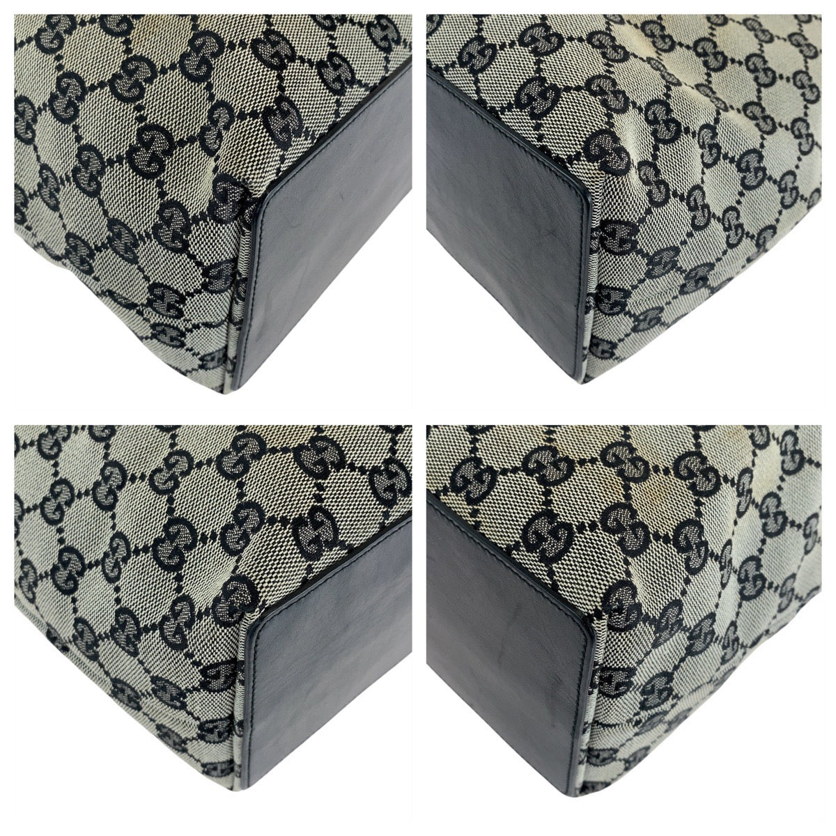 14345
GUCCI グッチ グレー ブラック ゴールド金具 GGキャンバス / レザー 002 1098 トートバッグ ショルダーバッグ  レディース