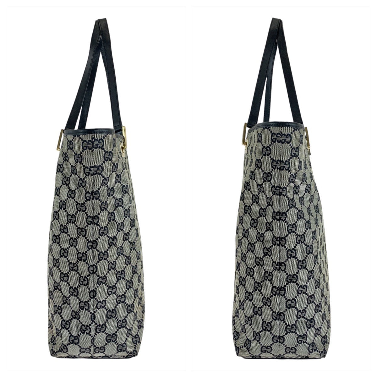 14345
GUCCI グッチ グレー ブラック ゴールド金具 GGキャンバス / レザー 002 1098 トートバッグ ショルダーバッグ  レディース