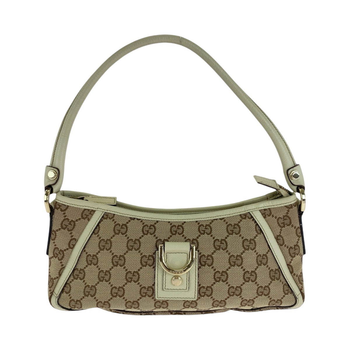 13859
GUCCI グッチ ベージュ ゴールド金具 GGキャンバス ショルダーバッグ アクセサリーポーチ  レディース