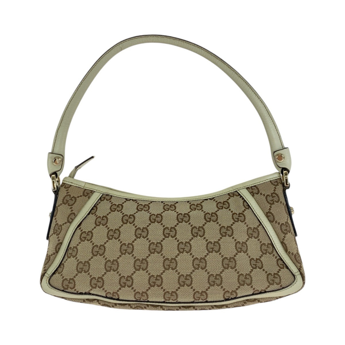 13859
GUCCI グッチ ベージュ ゴールド金具 GGキャンバス ショルダーバッグ アクセサリーポーチ  レディース