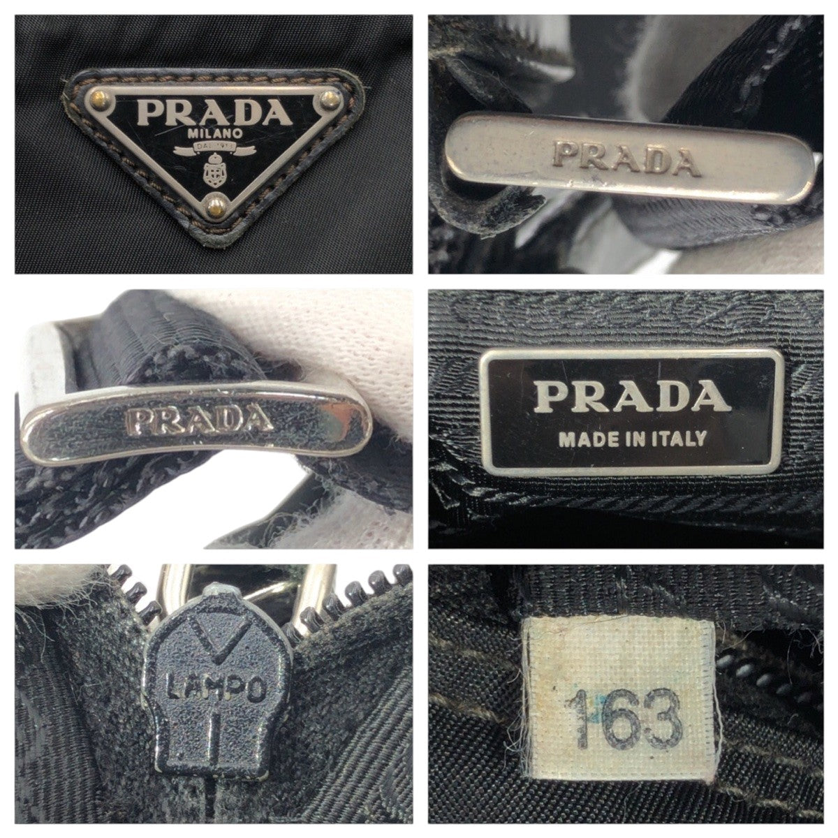 14346
PRADA プラダ テスート 三角ロゴ ブラック 黒 ナイロン ショルダーバッグ メッセンジャーバッグ 男女兼用 メンズ AB38