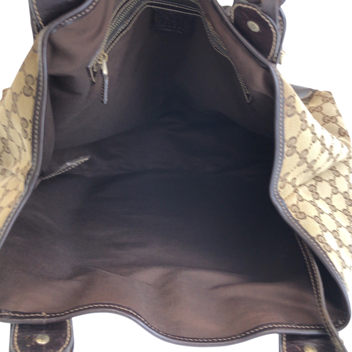 14347
GUCCI グッチ ホースビット ベージュ ブラウン ゴールド金具 キャンバス 137621 ホーボー トートバッグ ハンドバッグ  レディース