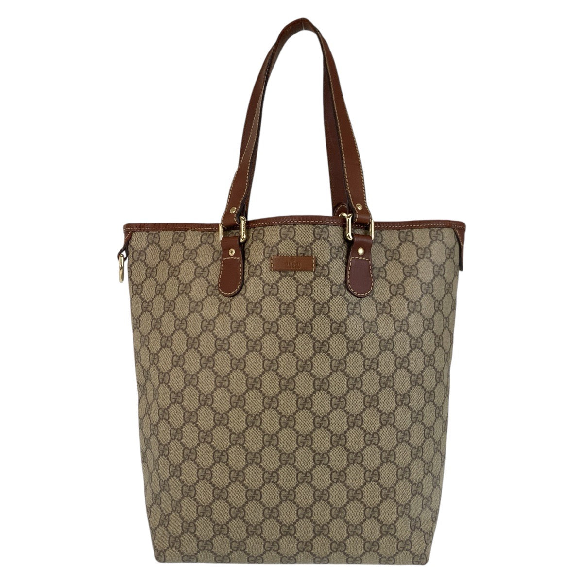 14348
GUCCI グッチ ブラウン ゴールド金具 GGスプリームキャンバス / レザー 189896 トートバッグ ショルダーバッグ  レディース