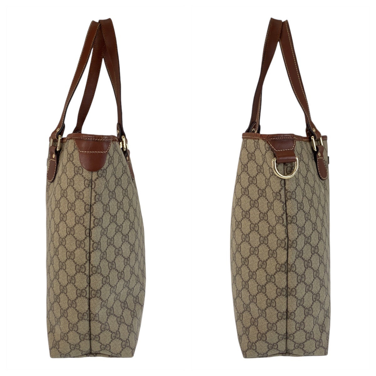 14348
GUCCI グッチ ブラウン ゴールド金具 GGスプリームキャンバス / レザー 189896 トートバッグ ショルダーバッグ  レディース