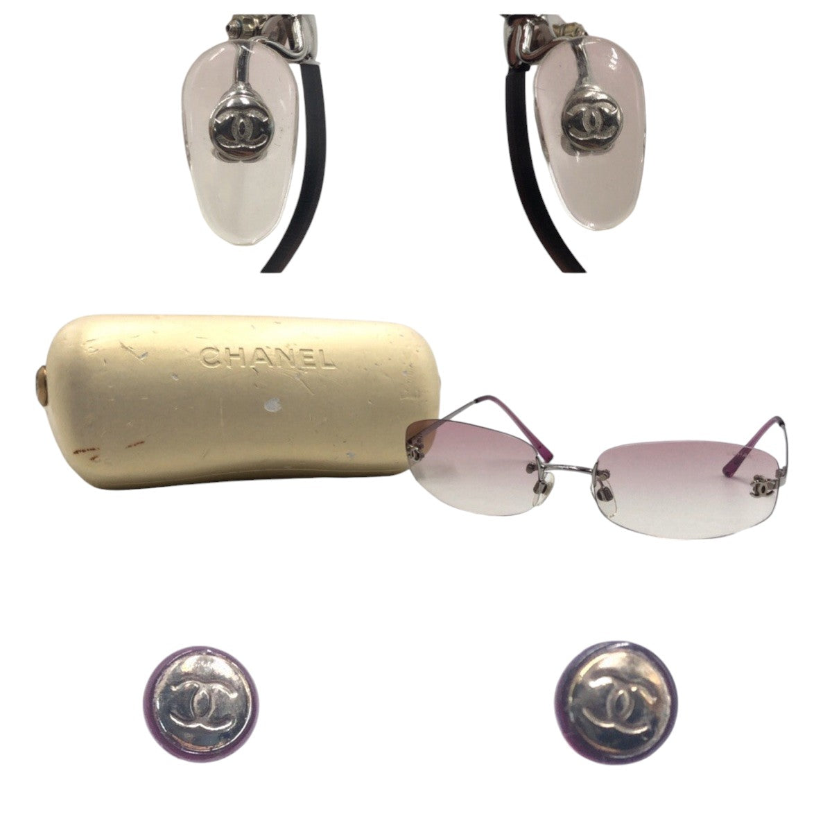 CHANEL シャネル ココマーク パープル シルバー メタル 4002 c.124 58 5719 130 サングラス スクエア  レディース
