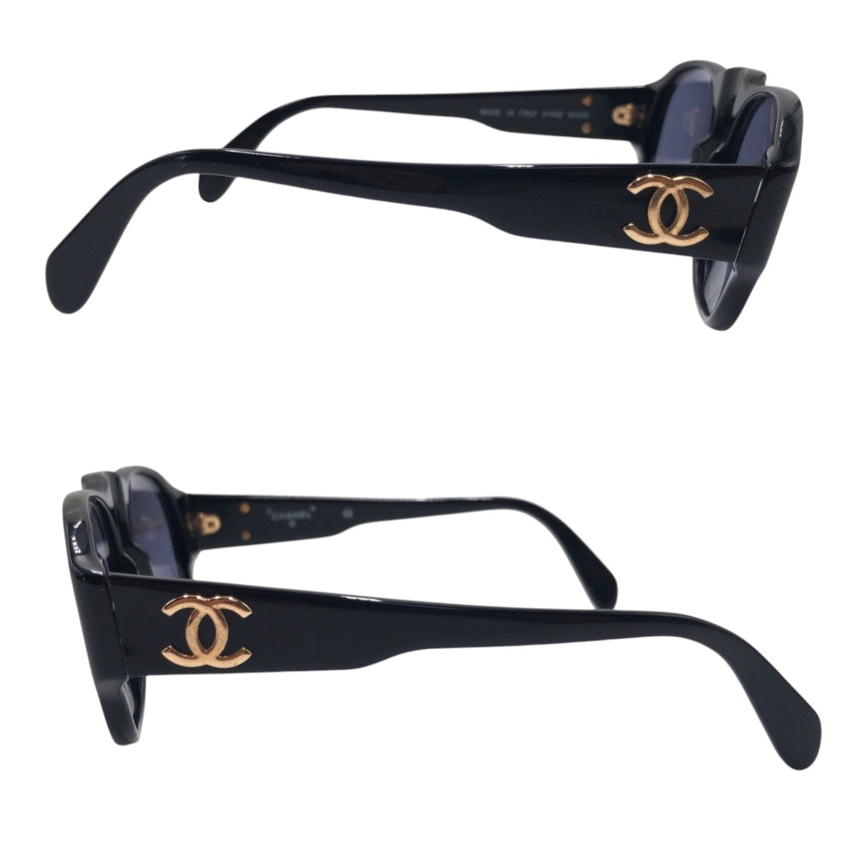 CHANEL シャネル ヴィンテージ ココマーク ブラック 黒 プラスチック 01452 94395 サングラス ボストン  レディース