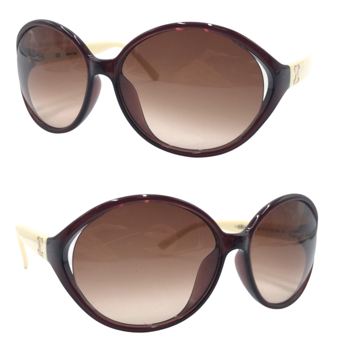 CELINE セリーヌ ヴィンテージ トリオンフ ブラウン ベージュ プラスチック SC1736G 5917 col.0290 125 サングラス バタフライ  レディース