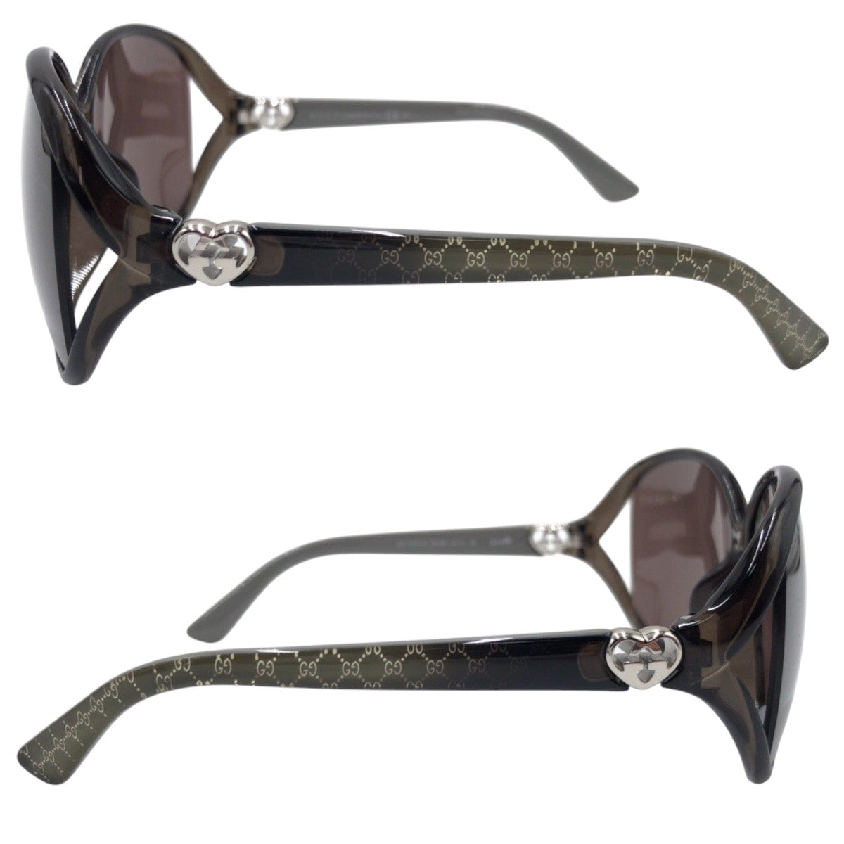 GUCCI グッチ インターロッキングGハート GG柄 ブラウン グリーン グレー プラスチック GG 3792/F/S ML/SB 64□13 125 サングラス バタフライ  レディース