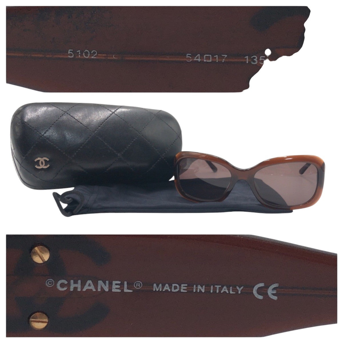 CHANEL シャネル ココマーク ブラウン プラスチック 5102 5417 135 3N サングラス スクエア  レディース
