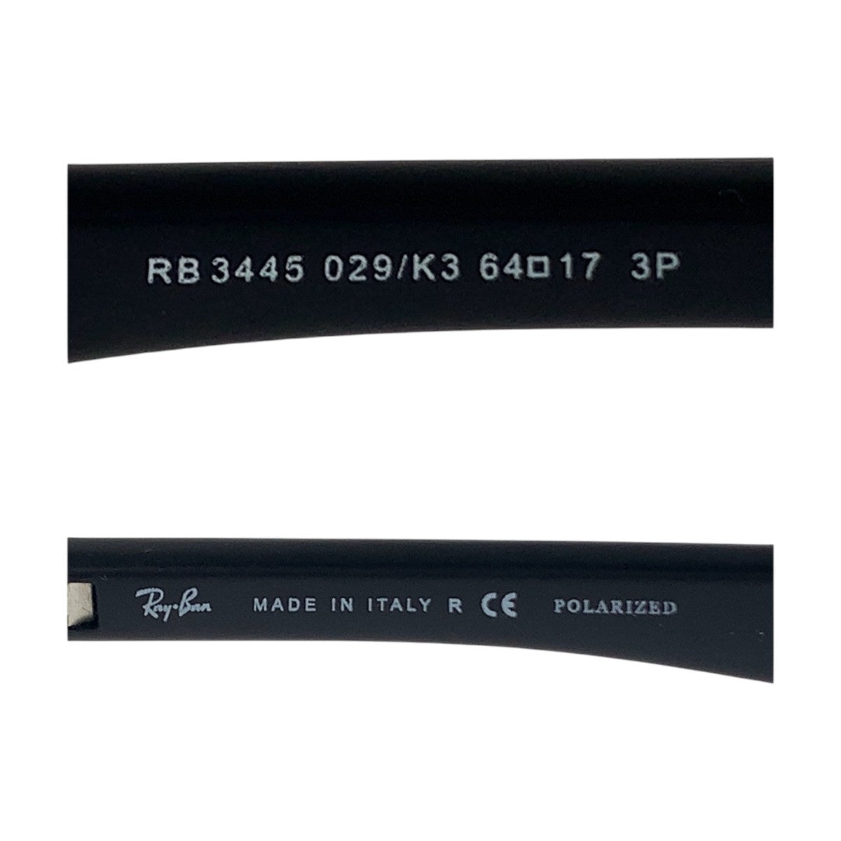 Ray-Ban Mirror Lens Black Gunmetal Plastic/Metal RB3445 029/K3 64◻︎17 3P Sunglasses Square Men's