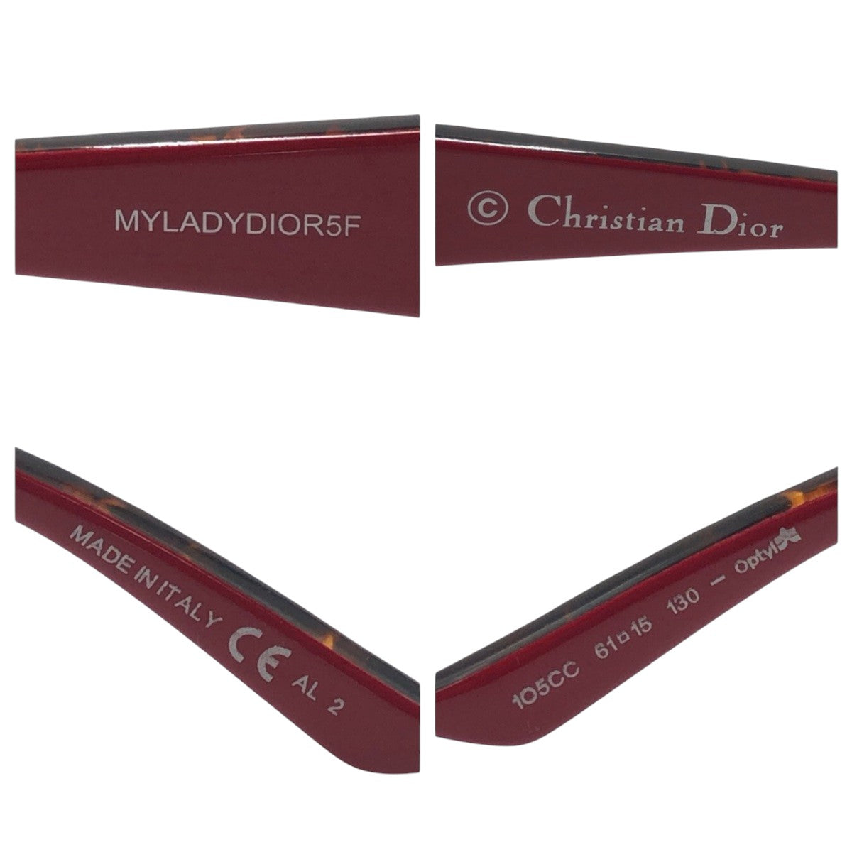 Christian Dior クリスチャンディオール マイレディディオール ブラウン レッド プラスチック 105CC 61□15 130 MCL02A069H サングラス バタフライ  レディース