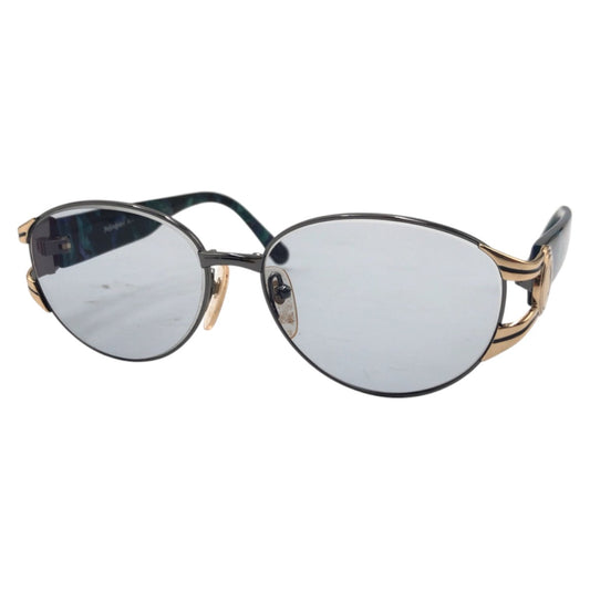 YVES SAINT LAURENT イヴ サンローラン ヴィンテージ YSL グリーン シルバー メタル 6BJ サングラス ウェリントン  レディース