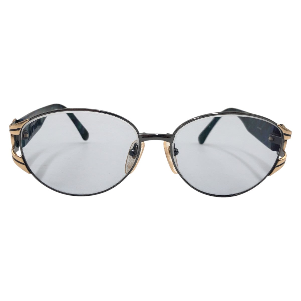 YVES SAINT LAURENT イヴ サンローラン ヴィンテージ YSL グリーン シルバー メタル 6BJ サングラス ウェリントン  レディース