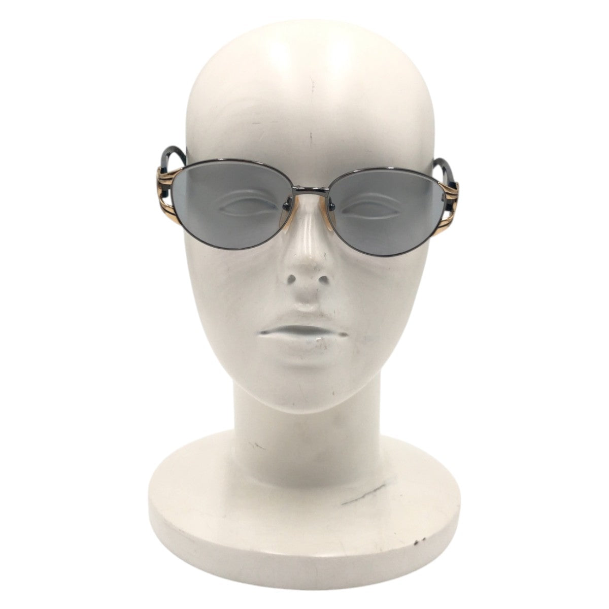 YVES SAINT LAURENT イヴ サンローラン ヴィンテージ YSL グリーン シルバー メタル 6BJ サングラス ウェリントン  レディース