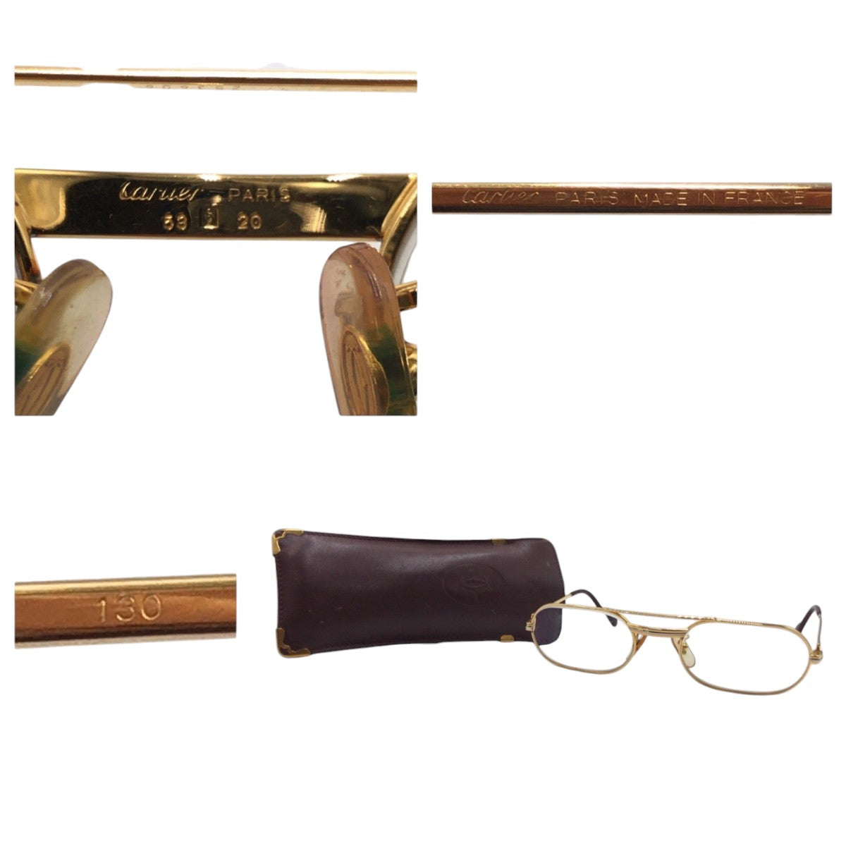 CARTIER カルティエ ゴールド メタル 130 5320 メガネフレーム  メンズ ABP34