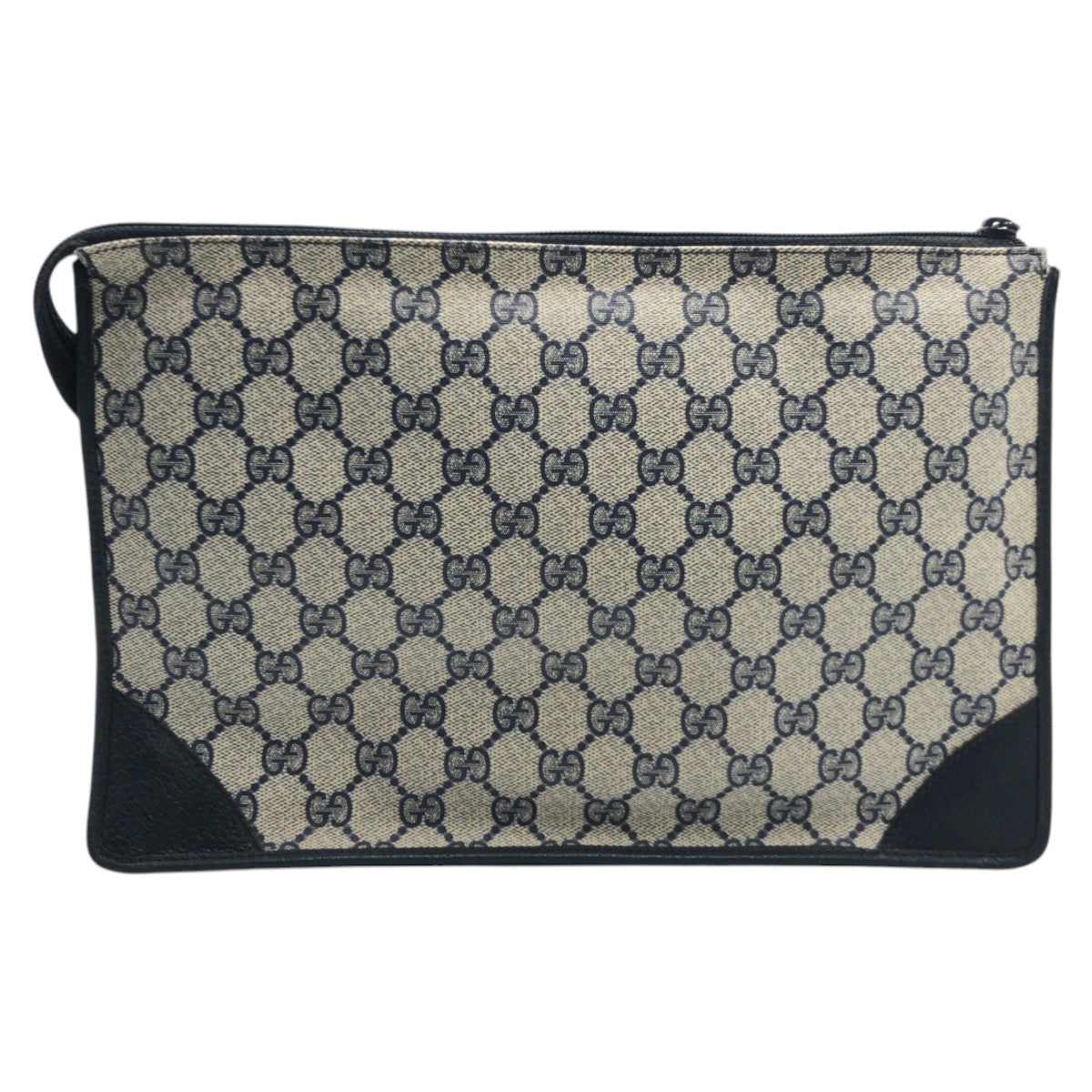 13862
GUCCI グッチ ヴィンテージ ネイビー ゴールド金具 GGスプリームキャンバス 97 01 029 クラッチバッグ セカンドバッグ  レディース