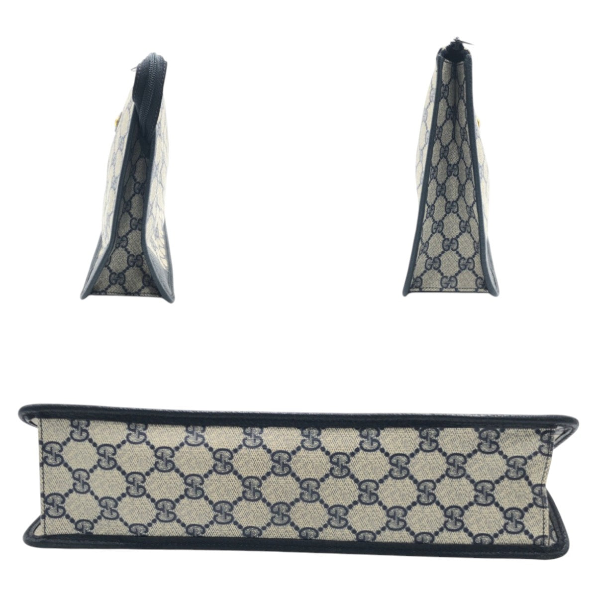 13862
GUCCI グッチ ヴィンテージ ネイビー ゴールド金具 GGスプリームキャンバス 97 01 029 クラッチバッグ セカンドバッグ  レディース