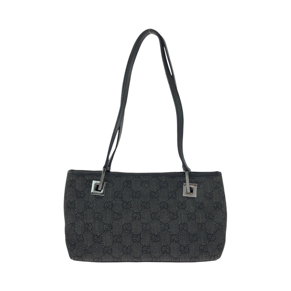 14357
GUCCI グッチ ブラック 黒 シルバー金具 GGキャンバス 36172 トートバッグ ショルダーバッグ  レディース