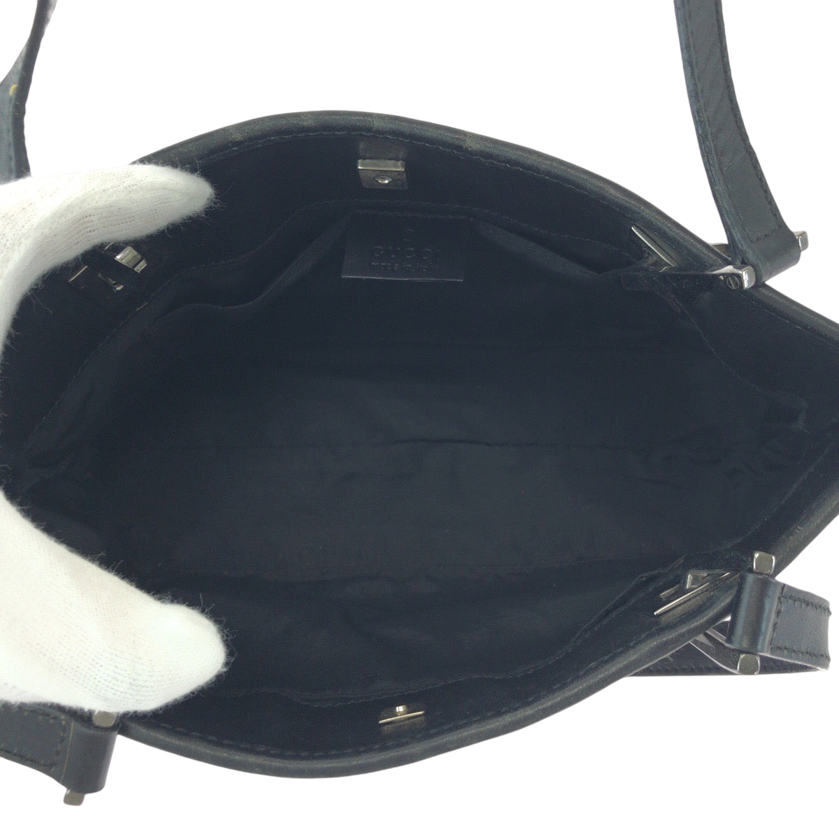14357
GUCCI グッチ ブラック 黒 シルバー金具 GGキャンバス 36172 トートバッグ ショルダーバッグ  レディース