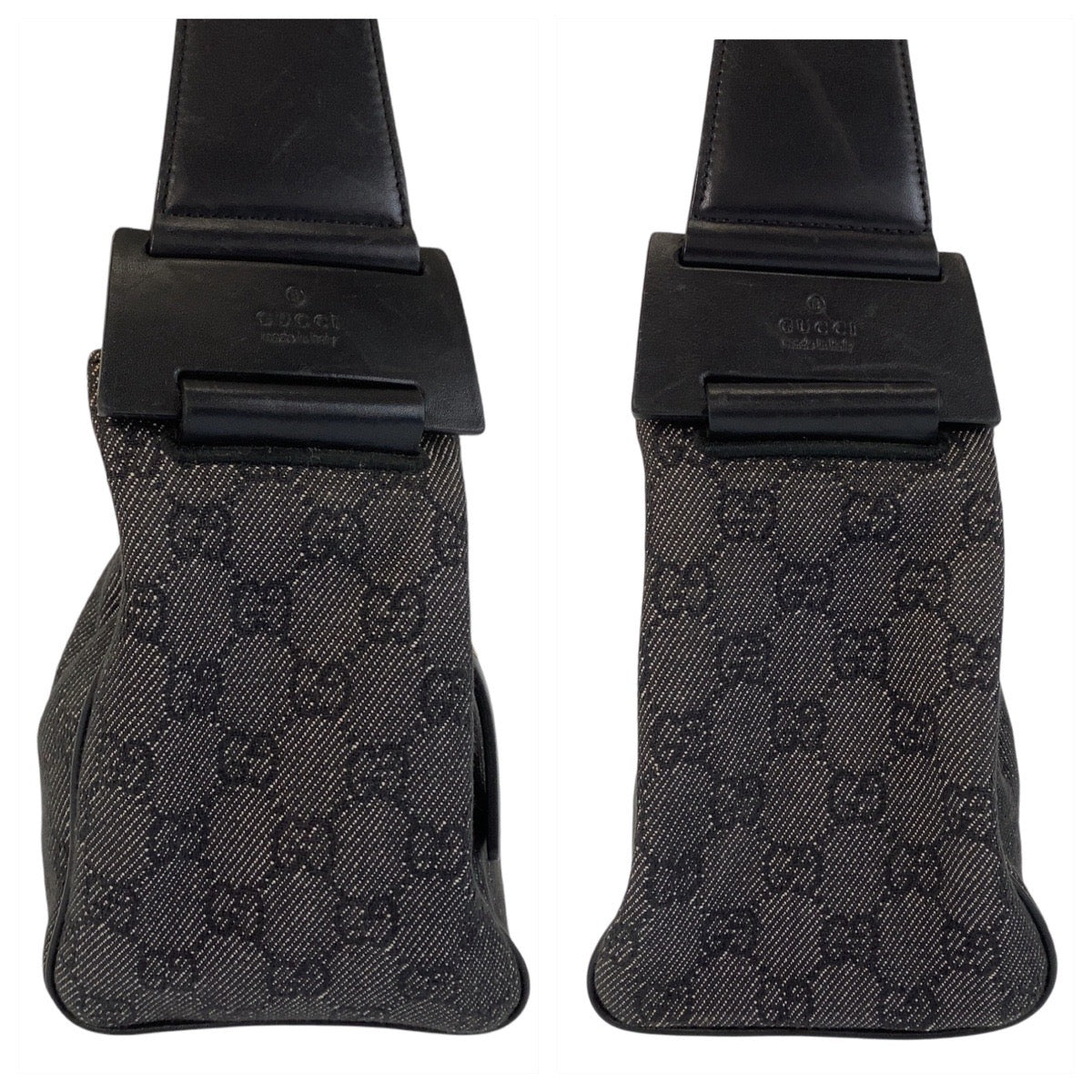 14358
GUCCI グッチ ブラック 黒 ゴールド金具 GGキャンバス / レザー 92699 ショルダーバッグ  レディース