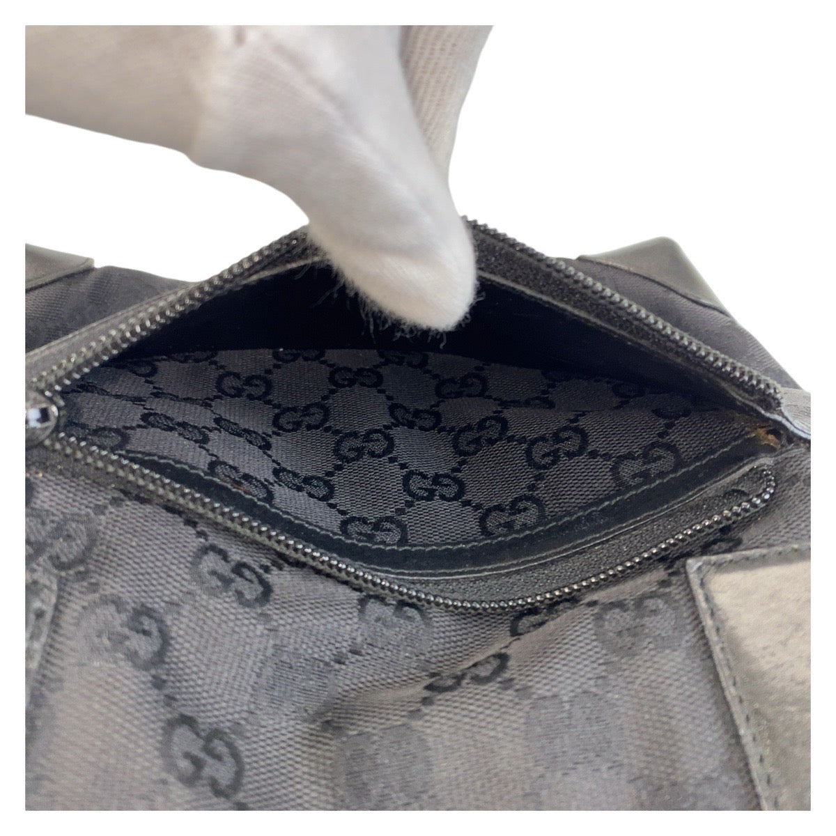 13863
GUCCI グッチ ブラック 黒 GGキャンバス / レザー 28893 トートバッグ ショルダーバッグ  レディース