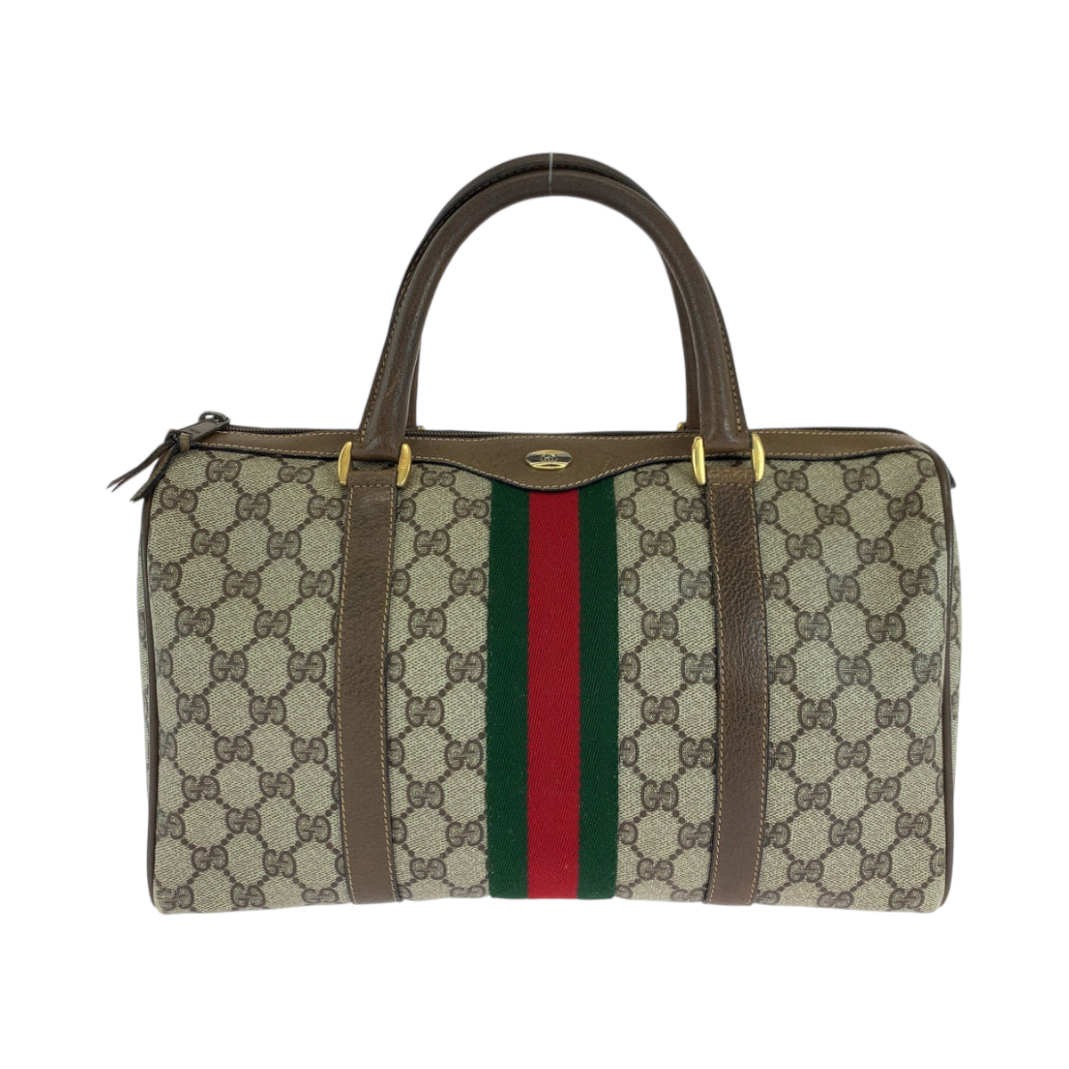 13864
GUCCI グッチ ヴィンテージ オールドグッチ シェリーライン ブラウン ベージュ ゴールド金具 GGスプリームキャンバス 24 02 007 ボストンバッグ ハンドバッグ  レディース