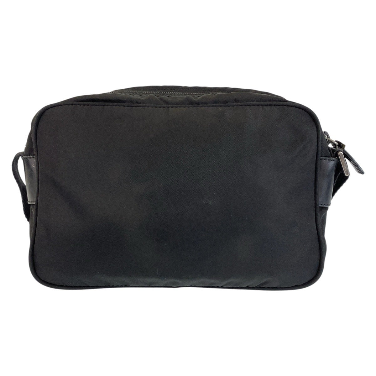 14359
PRADA プラダ テスート 三角ロゴプレート ブラック 黒 シルバー金具 ナイロン 斜め掛け ショルダーバッグ ポシェット  レディース