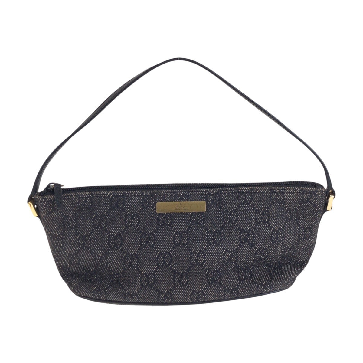 13866
GUCCI グッチ ブラック 黒 ゴールド金具 GGキャンバス / レザー 7198 ハンドバッグ アクセサリーポーチ  レディース