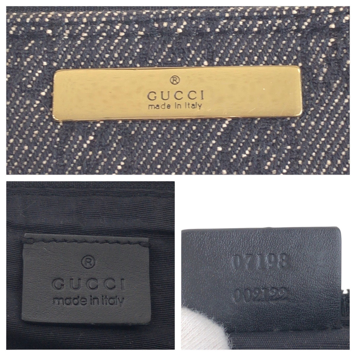 13866
GUCCI グッチ ブラック 黒 ゴールド金具 GGキャンバス / レザー 7198 ハンドバッグ アクセサリーポーチ  レディース