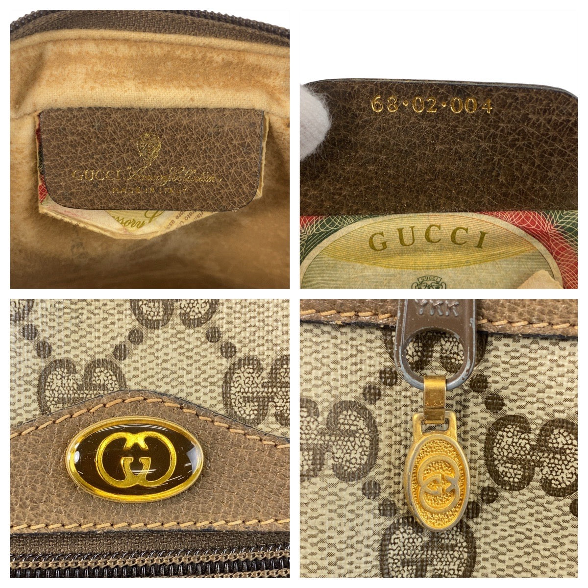 14360
GUCCI グッチ シェリーライン ベージュ ゴールド金具 GGスプリームキャンバス / レザー 68 02 004 斜め掛け ショルダーバッグ メッセンジャーバッグ  レディース
